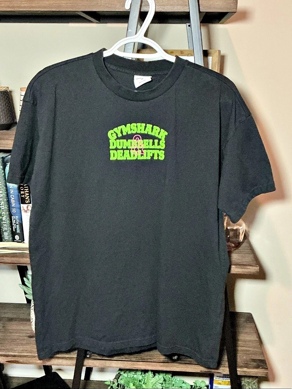 Gymshark Dumbbells & Deadlifts Graphic T-Shirt Men's Cotton Tee Medium